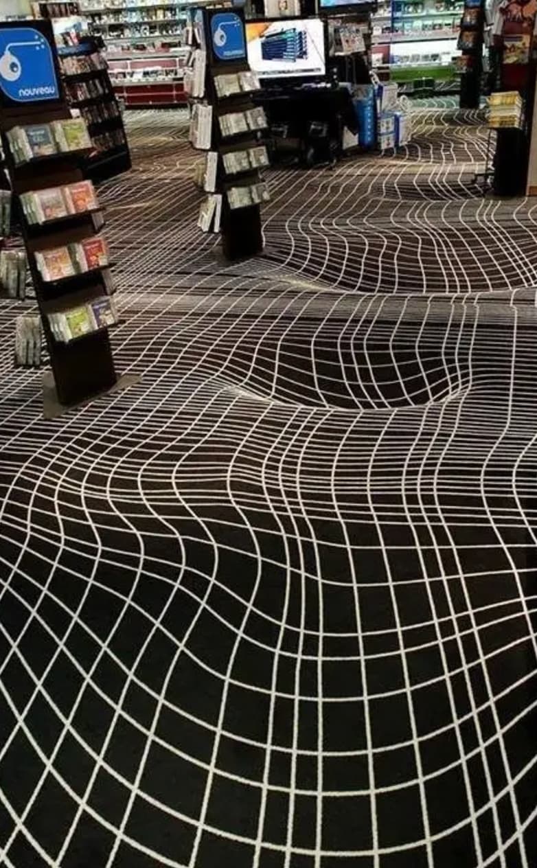 This carpet is perfectly flat.